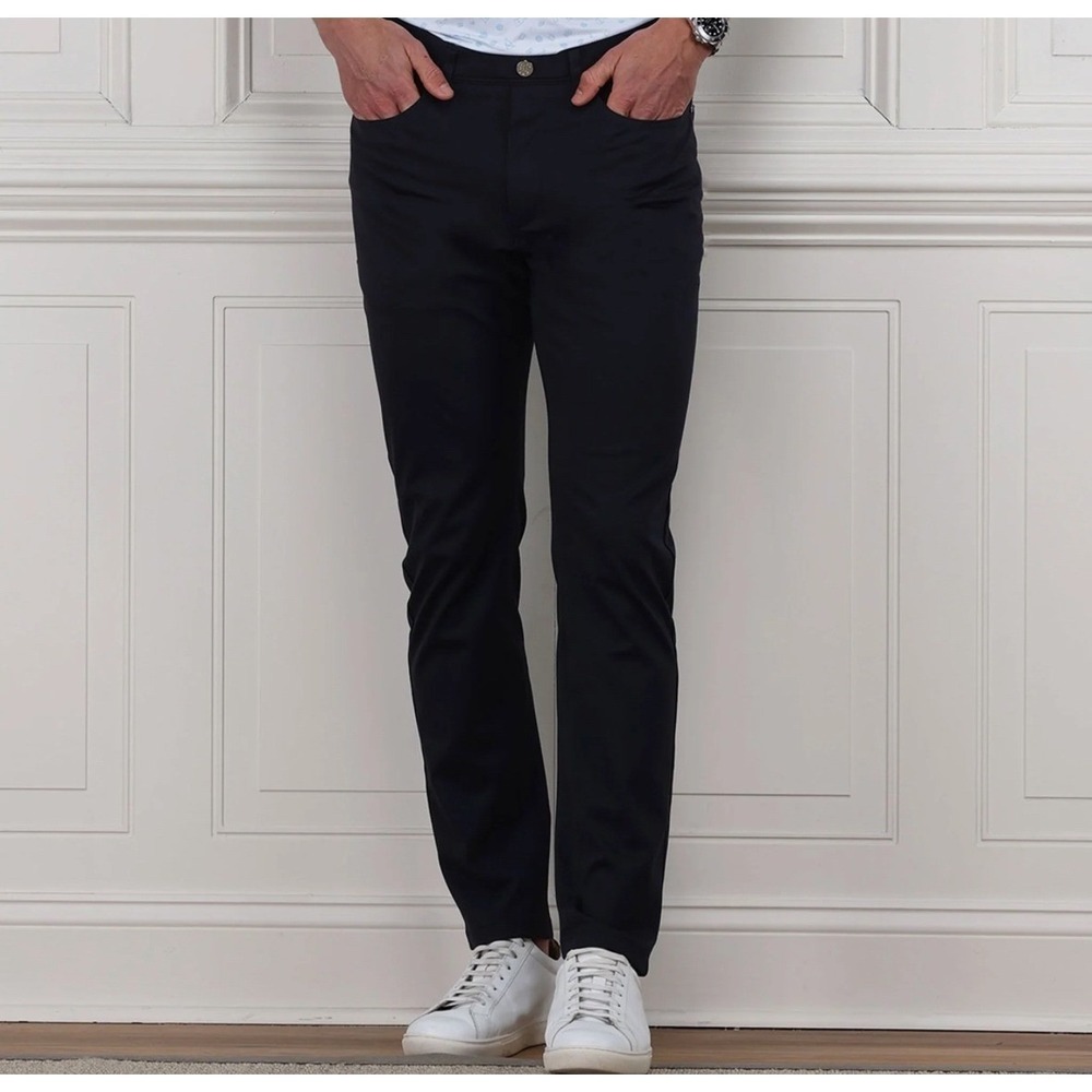 NWT Collars & Co Mens Tech Pull On Pants 32x30 Navy Blue Stretch Casual Golf